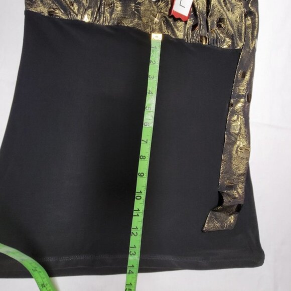 BLACK And Metallic Gold Sequined Halter Top Size L - Picture 11 of 15